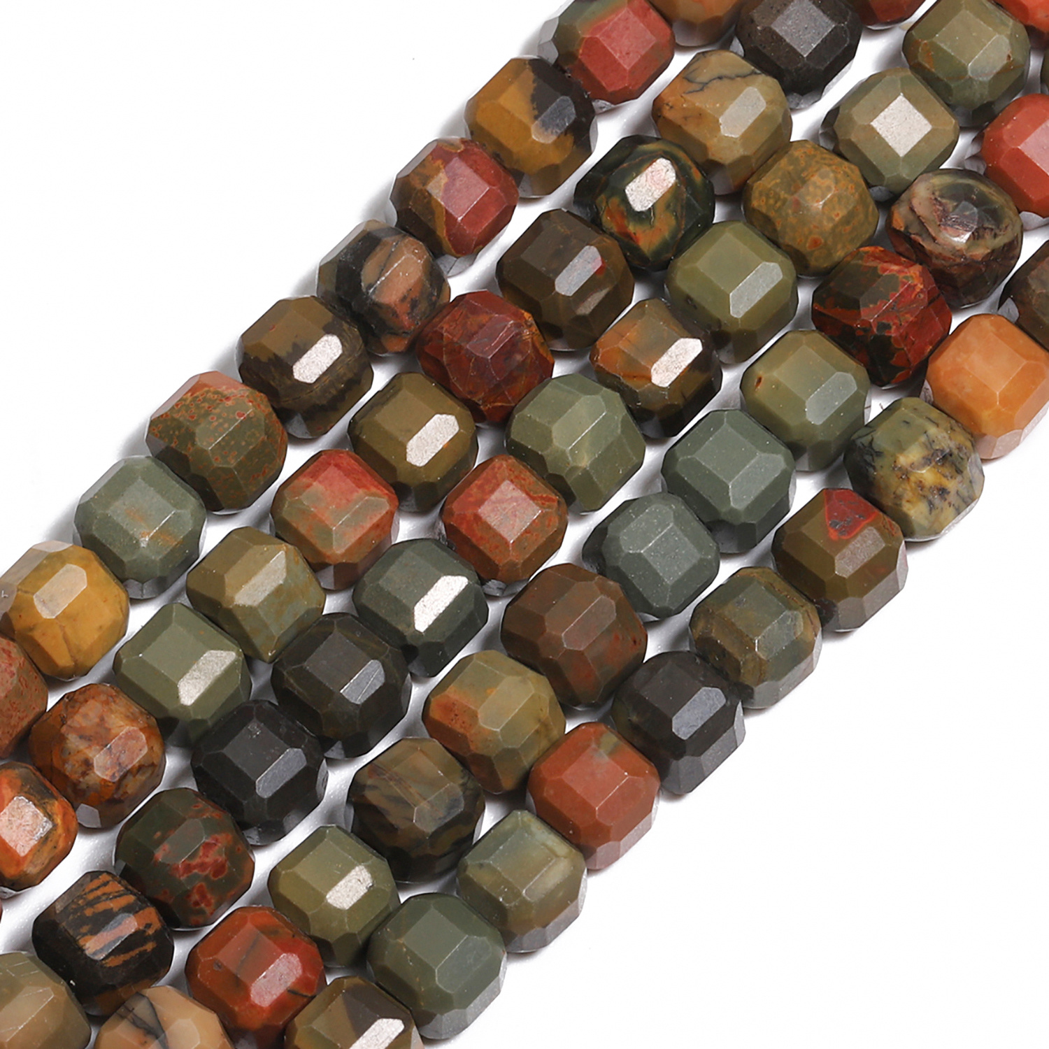 Picasso Jasper Loose Beads, 5mm Square for Jewelry Making